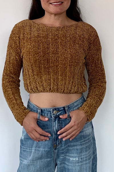 Crop It Sweater, Amber