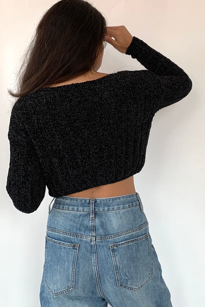 Crop It Sweater, Black