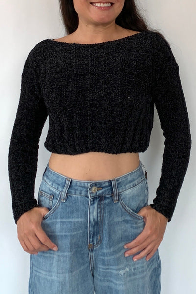 Crop It Sweater, Black